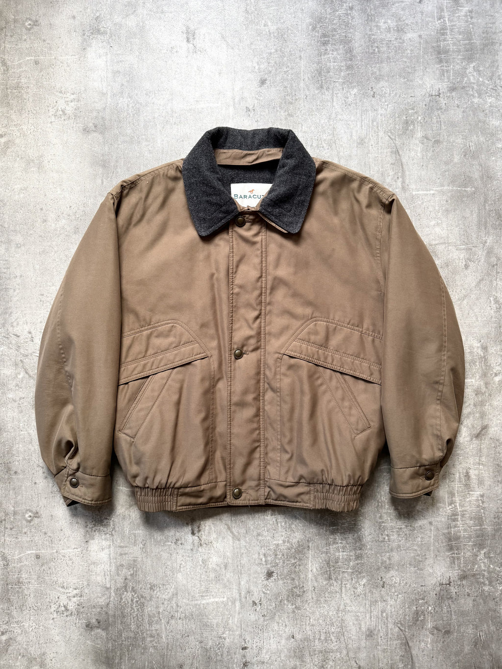 Vintage 1990's Baracuta England Brown Modular Wool Insulated Casual Blouson.