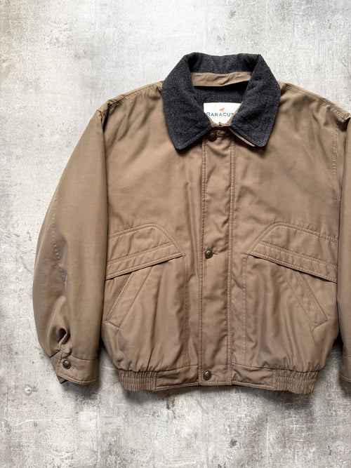 Vintage 1990's Baracuta England Brown Modular Wool Insulated Casual Blouson.