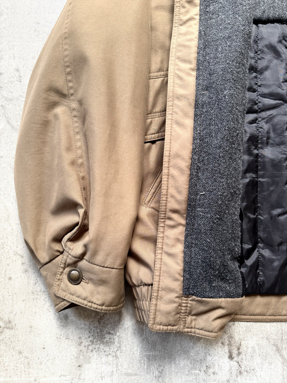 Vintage 1990's Baracuta England Brown Modular Wool Insulated Casual Blouson.
