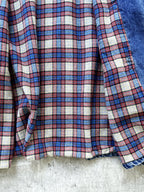 Vintage 1980's Marlboro Leisurewear Italian Plaid Blanket Lined Denim Duffle Coat.