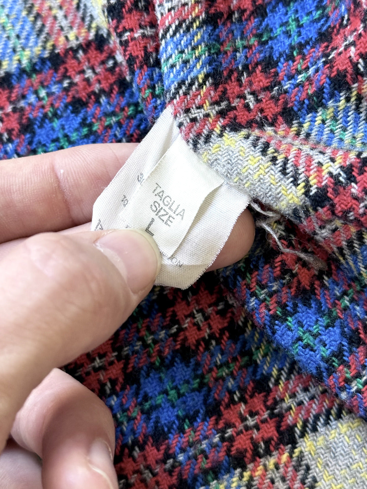 Vintage 1980's Marlboro Leisurewear Italian Plaid Blanket Lined Denim Duffle Coat.