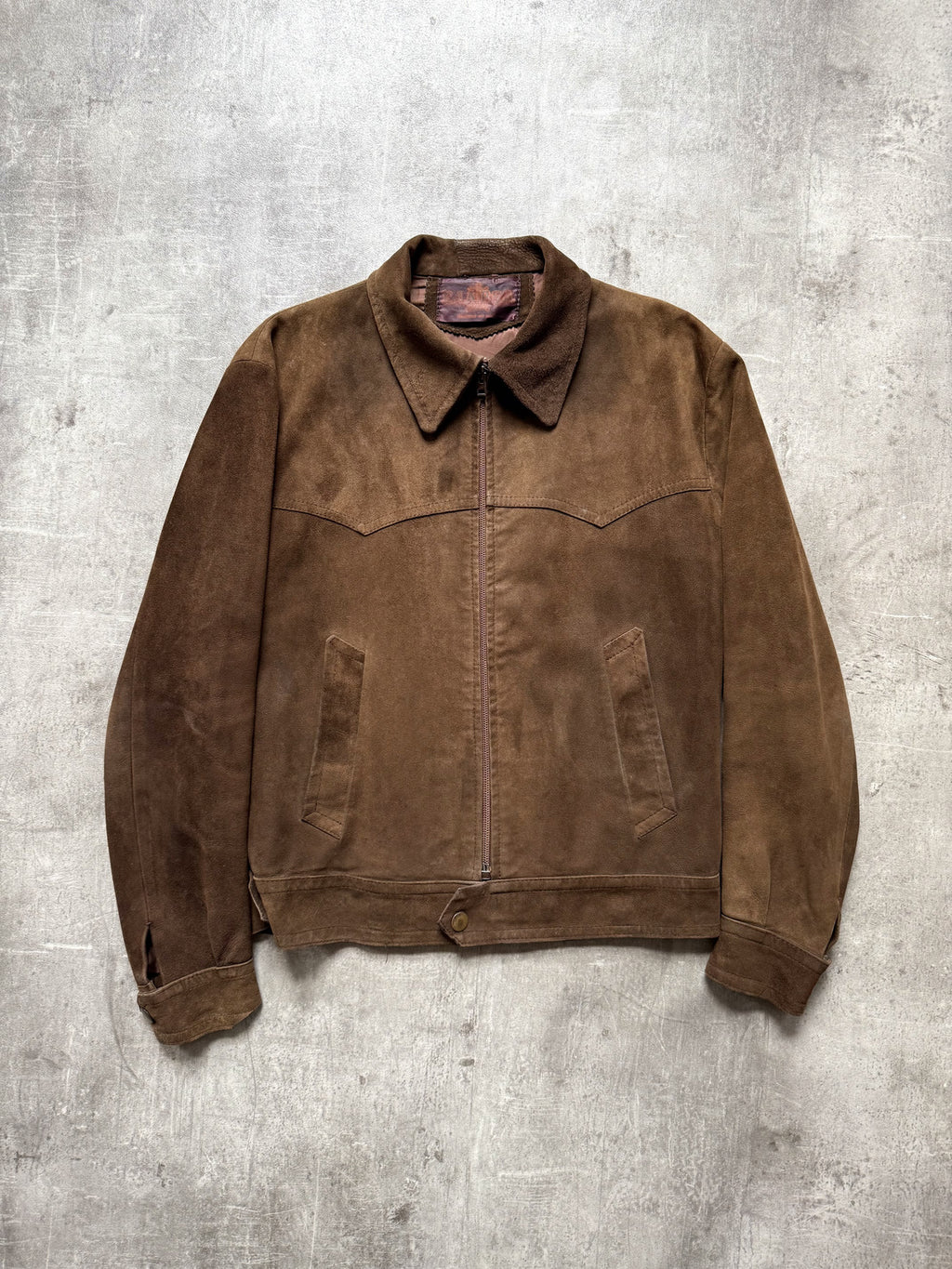 Vintage 1970's Mexican Made Western Yoked Suede Rider Blouson.
