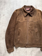 Vintage 1970's Mexican Made Western Yoked Suede Rider Blouson.