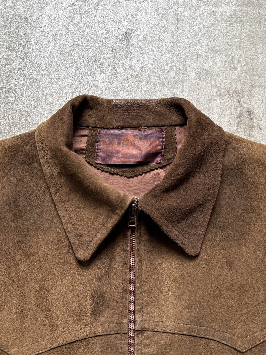 Vintage 1970's Mexican Made Western Yoked Suede Rider Blouson.
