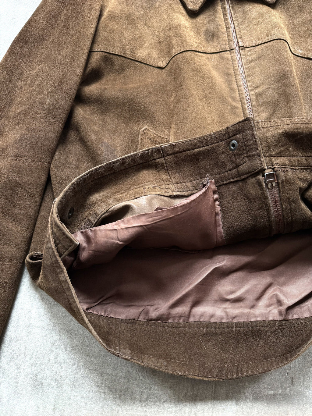 Vintage 1970's Mexican Made Western Yoked Suede Rider Blouson.