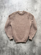 Vintage 1980's English Made Pure Wool Chunky Knit Hiking Fisherman Jumper.