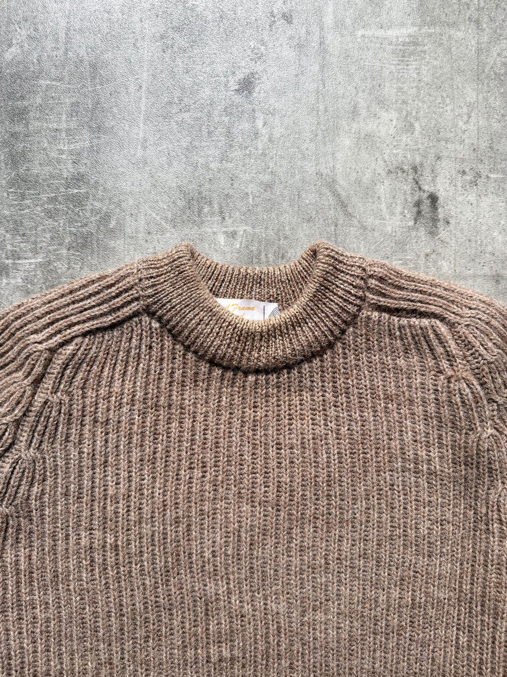 Vintage 1980's English Made Pure Wool Chunky Knit Hiking Fisherman Jumper.