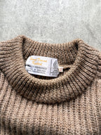 Vintage 1980's English Made Pure Wool Chunky Knit Hiking Fisherman Jumper.