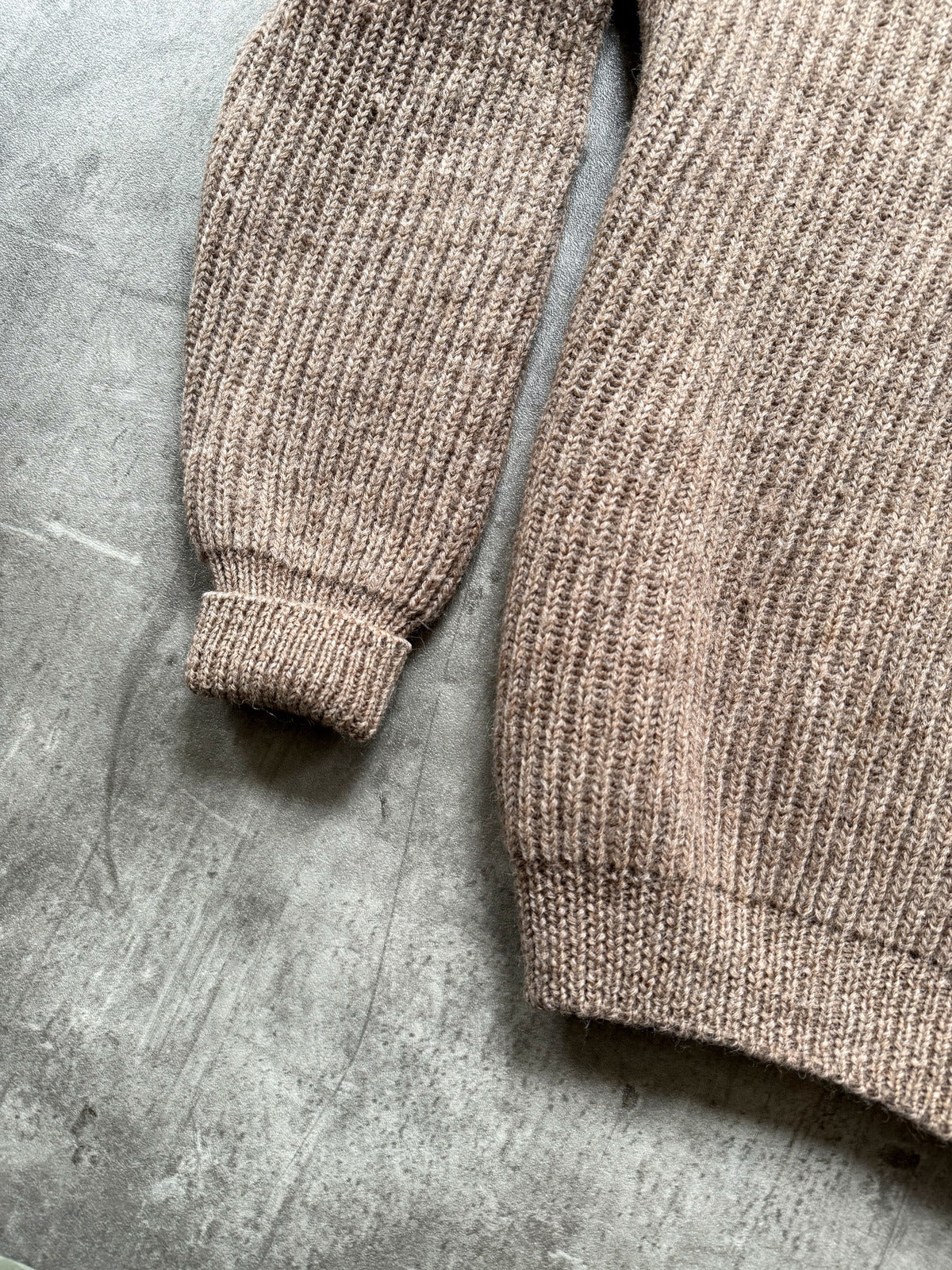 Vintage 1980's English Made Pure Wool Chunky Knit Hiking Fisherman Jumper.