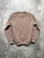 Vintage 1980's English Made Pure Wool Chunky Knit Hiking Fisherman Jumper.