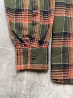 Vintage 1980's Van Heusen English Made Flannel Cotton Plaid Smock Shirt.