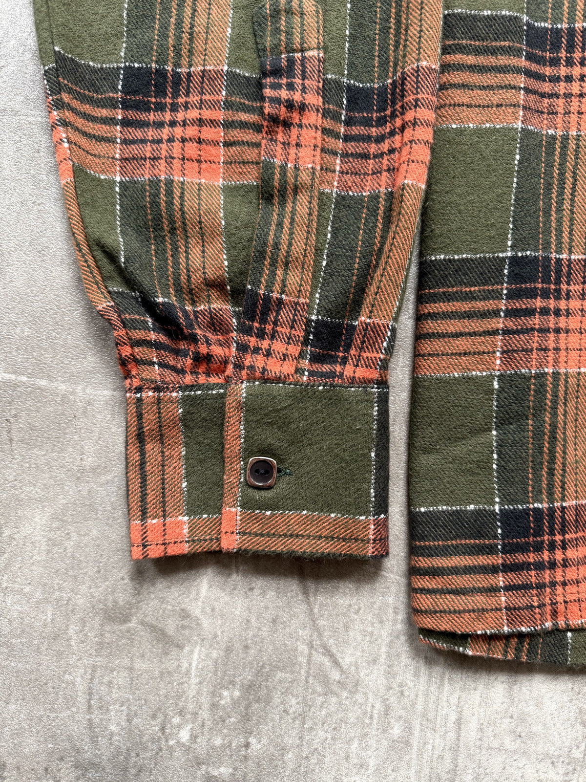 Vintage 1980's Van Heusen English Made Flannel Cotton Plaid Smock Shirt.