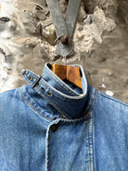 Vintage 1980's Nashville Stone Wash Throat Latch Quilt Denim Blouson.