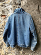 Vintage 1980's Nashville Stone Wash Throat Latch Quilt Denim Blouson.