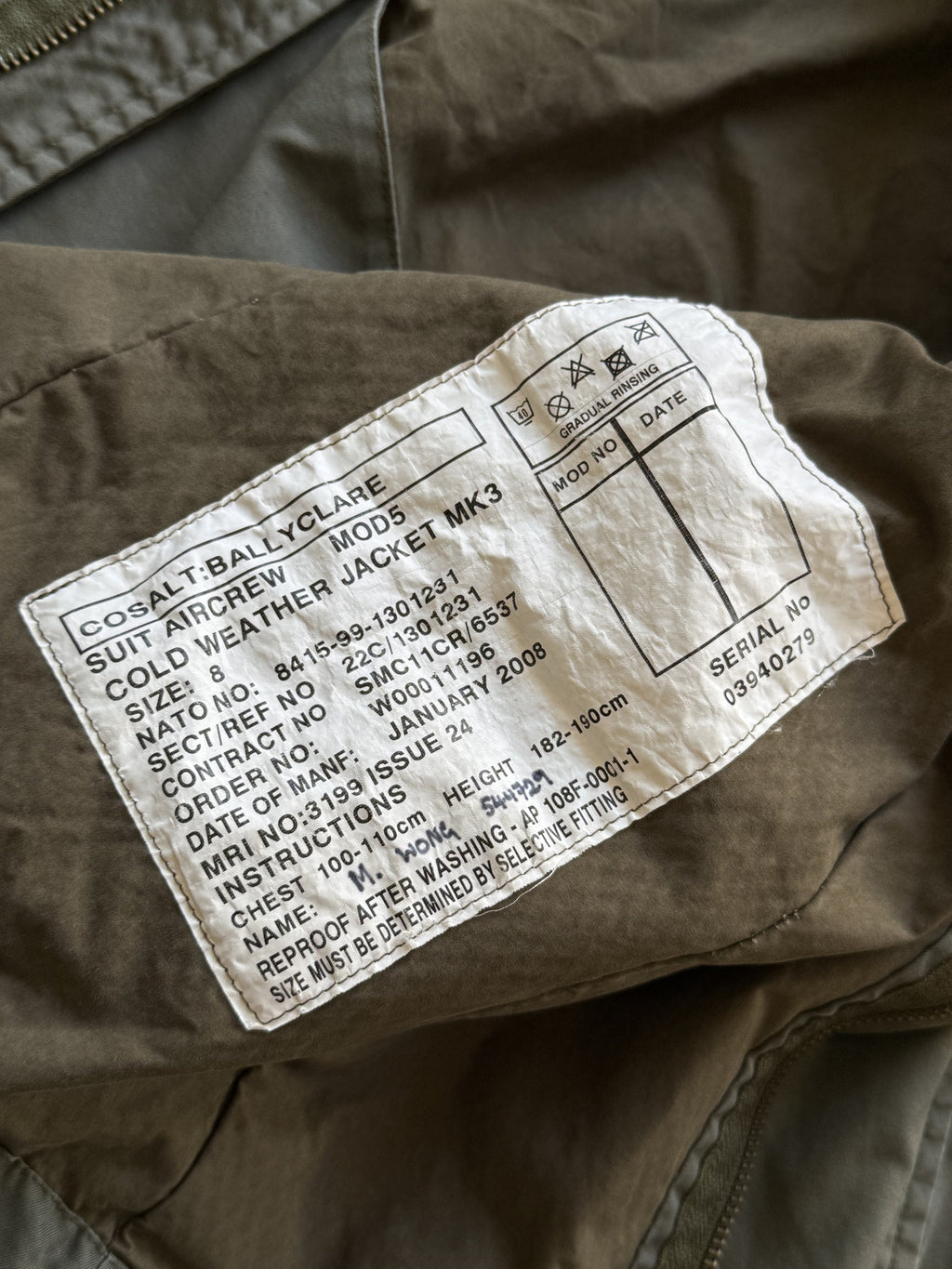 2008 Dated British RAF MK3 Ballyclare Pilots Cropped Aircrew Technical Blouson.