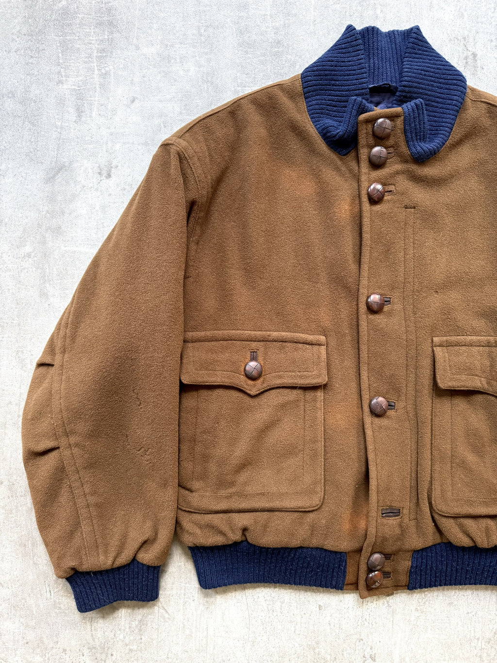 Vintage 1980's Hugo Boss Cashmere Wool Cropped Quilted Blouson.