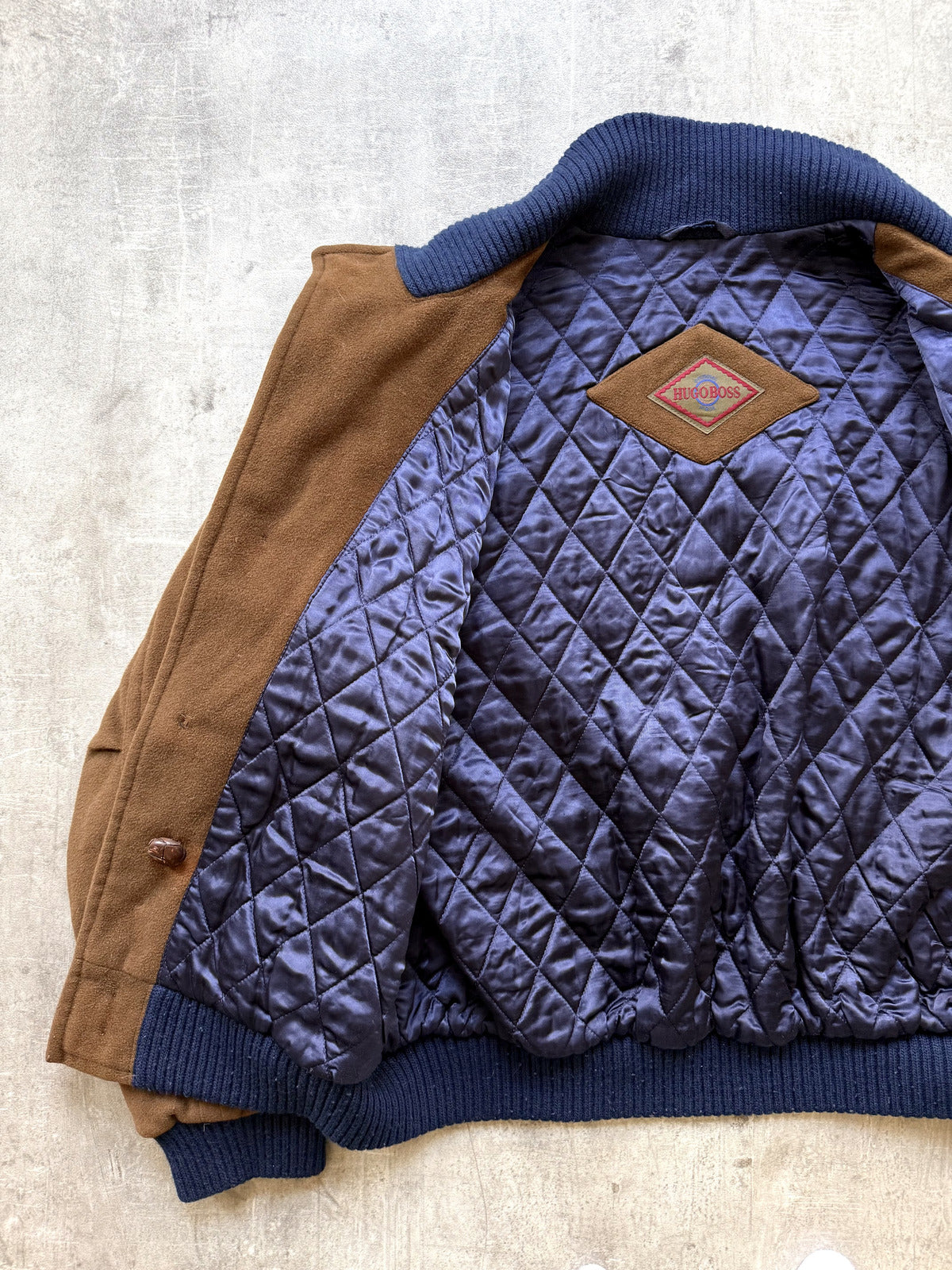 Vintage 1980's Hugo Boss Cashmere Wool Cropped Quilted Blouson.