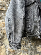 Vintage 1980s Urban Equipment Avant Garde Acid Washed Utility Denim Work Bomber.