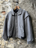 Vintage 1980's Fan Club EMAR Zipper Structured Wool Fleece Lined Military Blouson.
