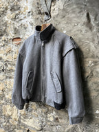 Vintage 1980's Fan Club EMAR Zipper Structured Wool Fleece Lined Military Blouson.
