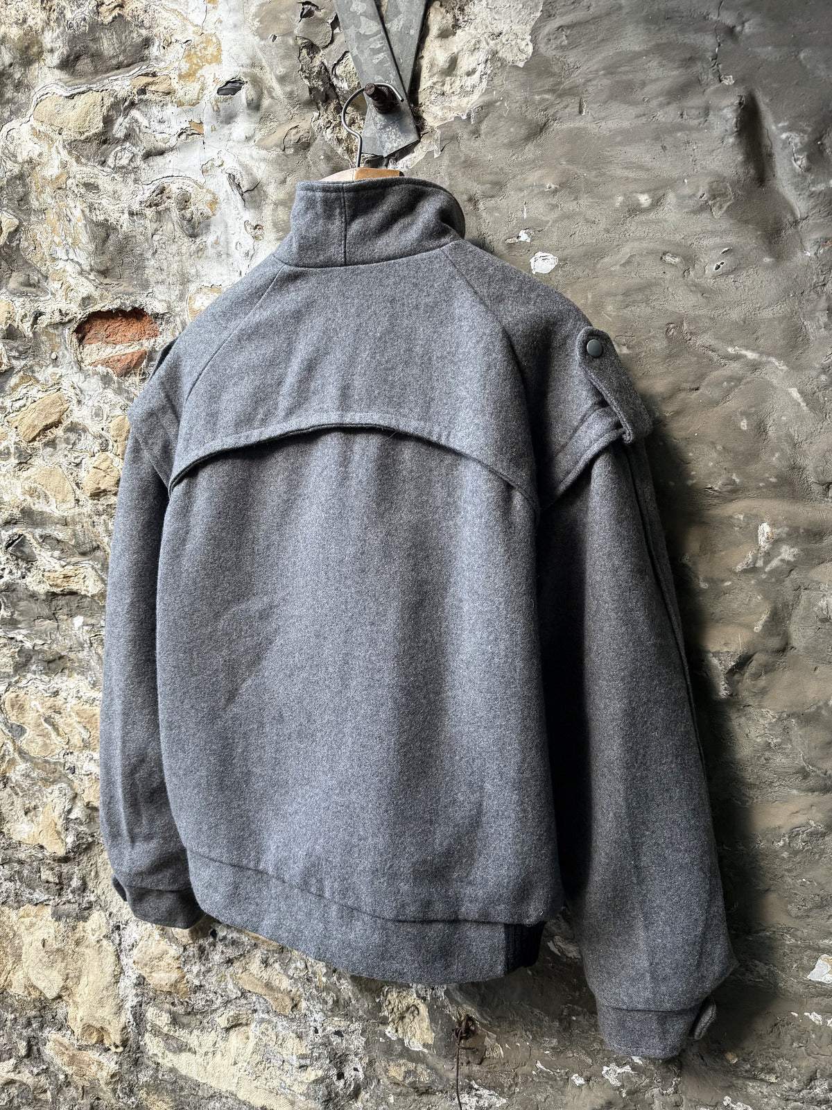 Vintage 1980's Fan Club EMAR Zipper Structured Wool Fleece Lined Military Blouson.