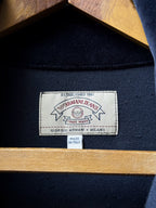 Vintage 1990’s Armani Jeans Navy Cotton Velour 1/4 Zip Polo Sweatshirt.