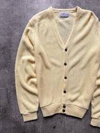 Vintage 1970's Pinnacle USA Virgin Orlon Summer Yellow Button Knitted Cardigan.
