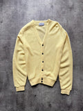 Vintage 1970's Pinnacle USA Virgin Orlon Summer Yellow Button Knitted Cardigan.