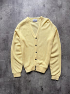 Vintage 1970's Pinnacle USA Virgin Orlon Summer Yellow Button Knitted Cardigan.