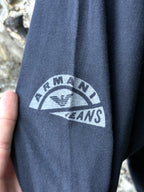 Vintage 1980's Armani Jeans Denin Exhibition LS Cotton Graphic Tee.