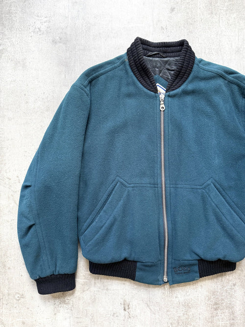 Vintage 1980's Hugo Boss Cashmere Wool Cropped Quilted Bomber Blouson.