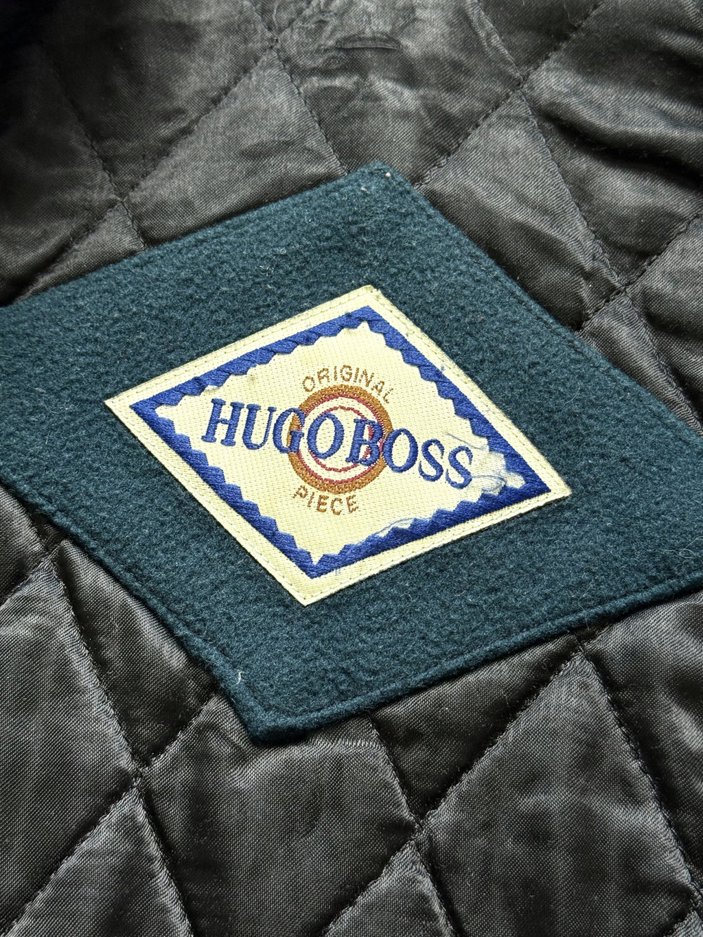 Vintage 1980's Hugo Boss Cashmere Wool Cropped Quilted Bomber Blouson.