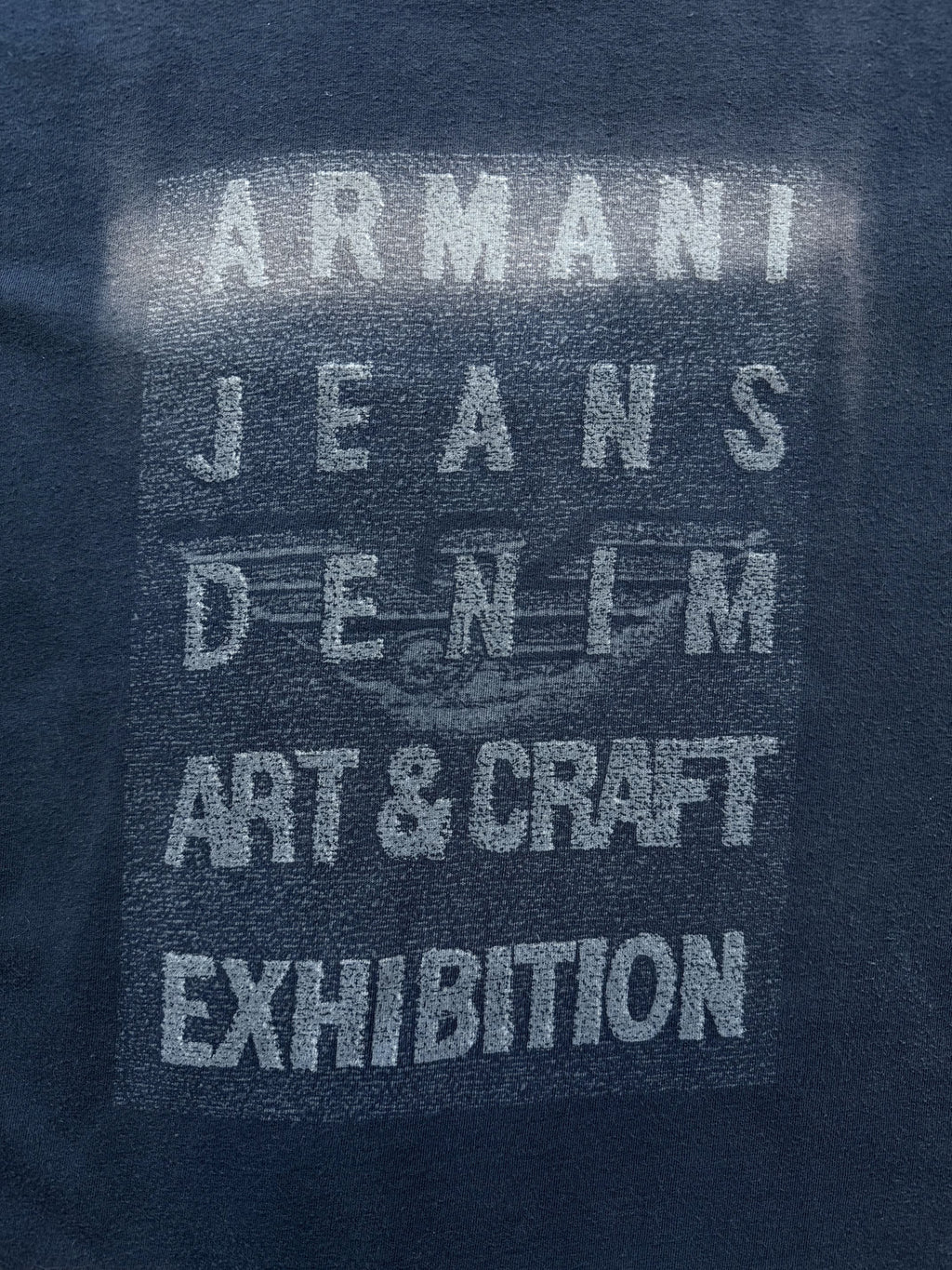 Vintage 1980's Armani Jeans Denin Exhibition LS Cotton Graphic Tee.