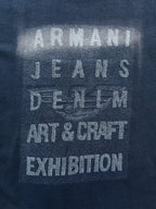 Vintage 1980's Armani Jeans Denin Exhibition LS Cotton Graphic Tee.