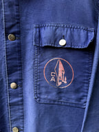 Vintage 1960's French Moleskin Three Pocket Faded Work Jacket.