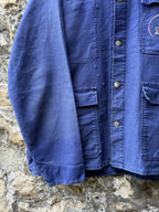 Vintage 1960's French Moleskin Three Pocket Faded Work Jacket.