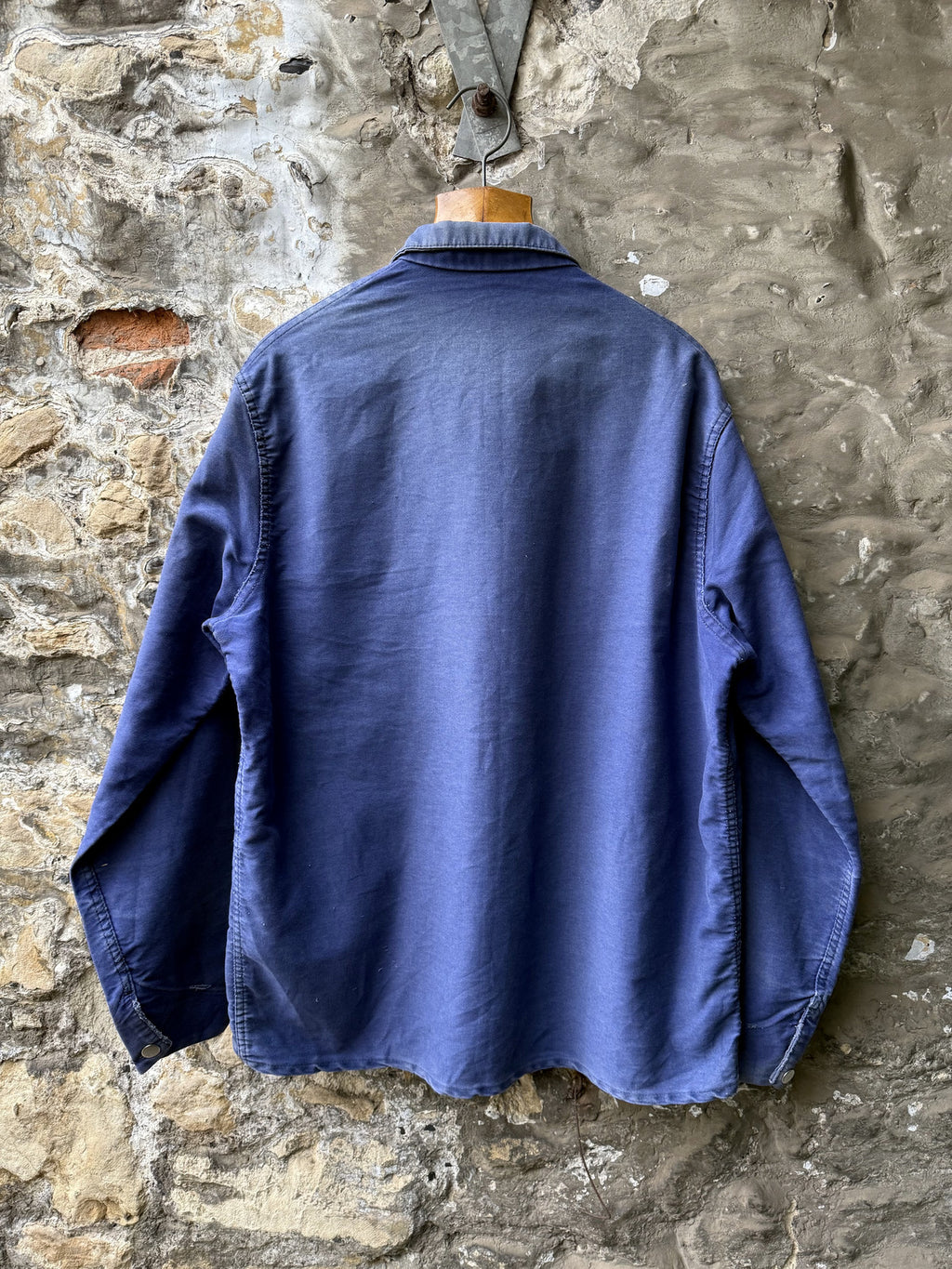 Vintage 1960's French Moleskin Three Pocket Faded Work Jacket.