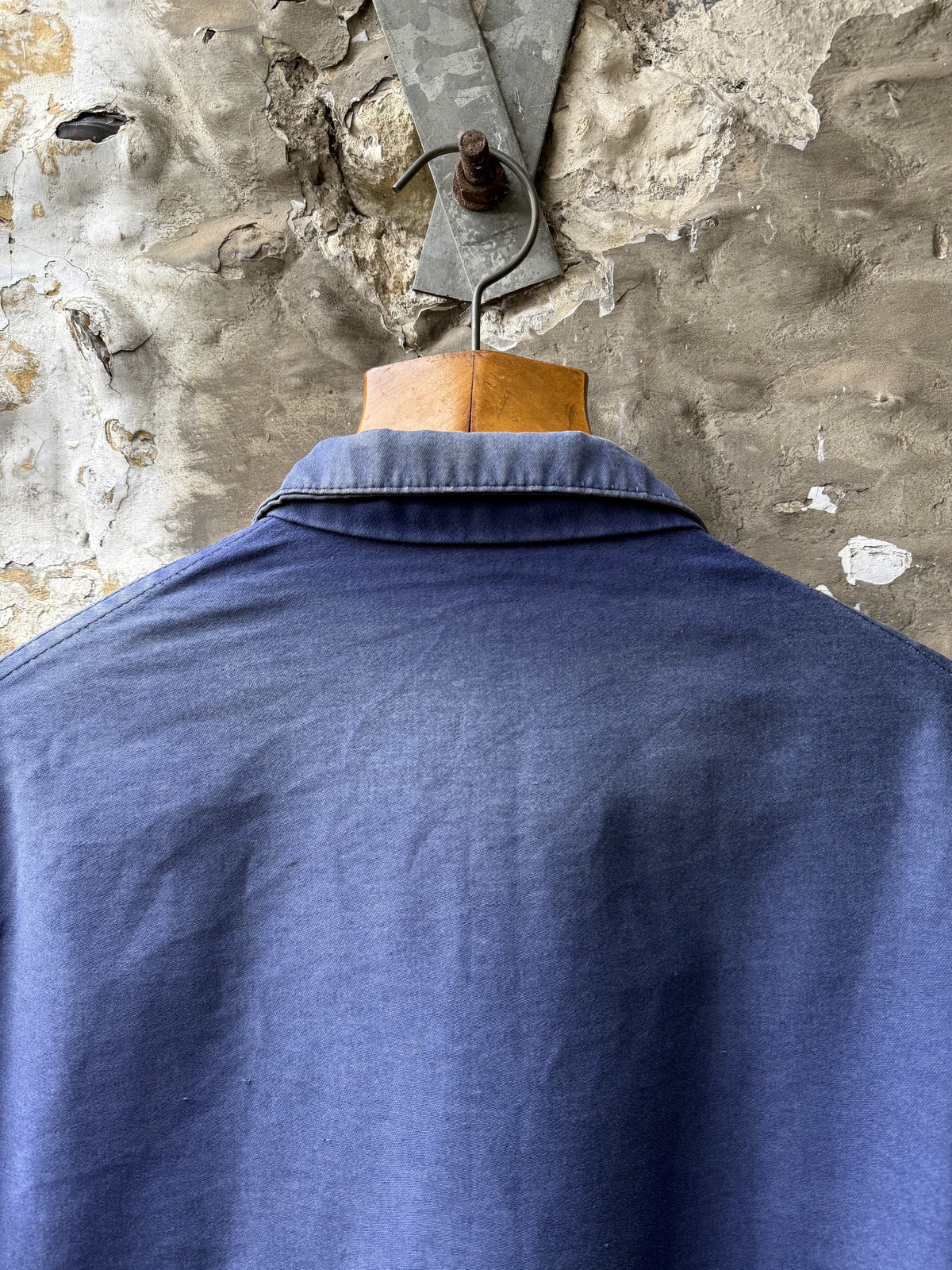 Vintage 1960's French Moleskin Three Pocket Faded Work Jacket.
