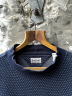 Vintage 1980's Paul Smith Sportswear Mock Neck Dot Pattern Cotton Sweatshirt.