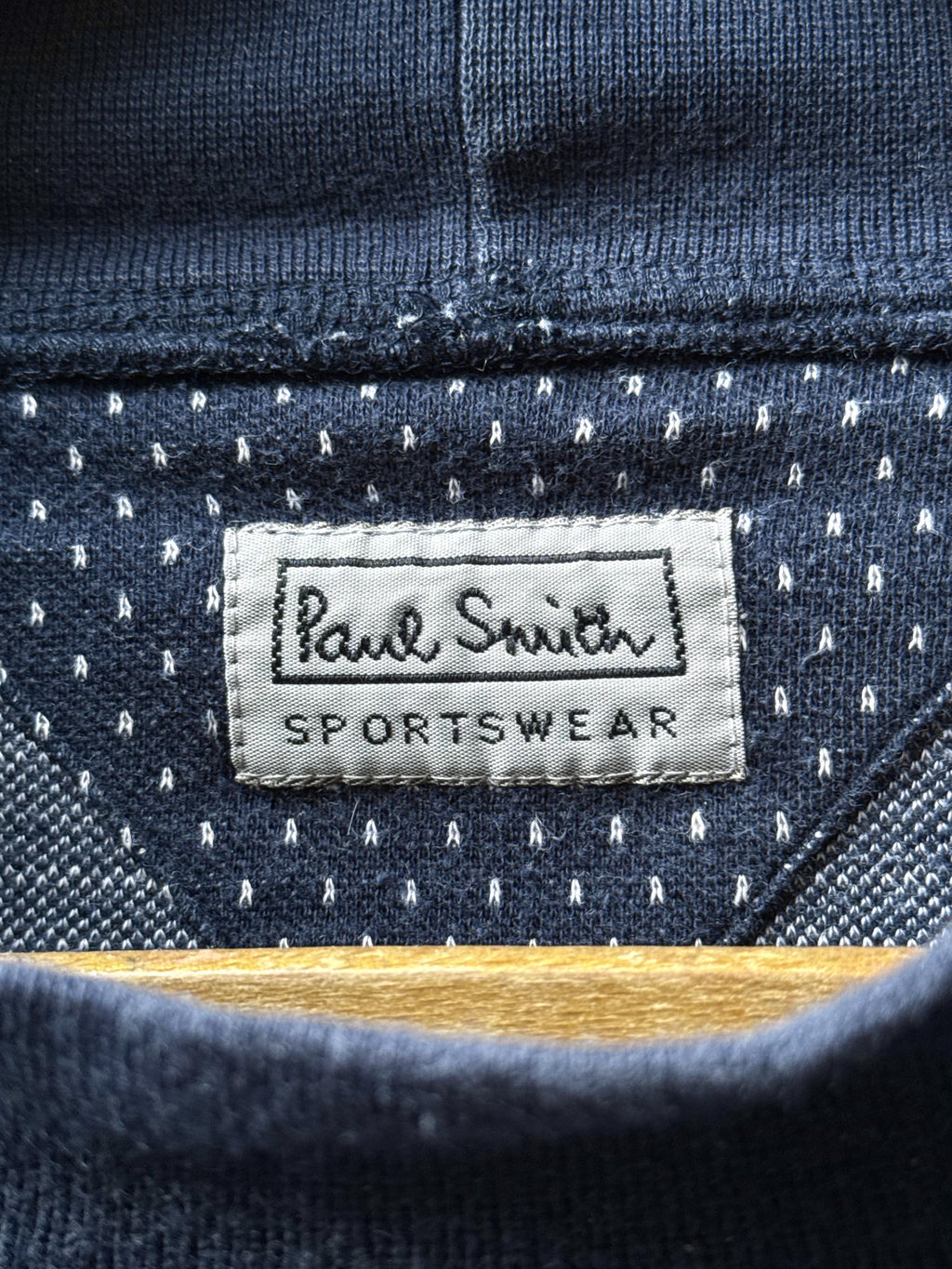 Vintage 1980's Paul Smith Sportswear Mock Neck Dot Pattern Cotton Sweatshirt.