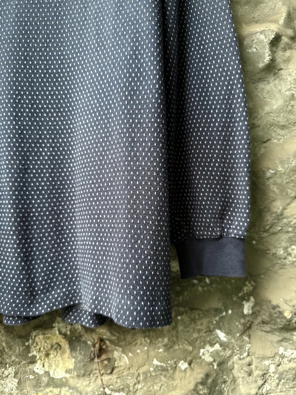 Vintage 1980's Paul Smith Sportswear Mock Neck Dot Pattern Cotton Sweatshirt.