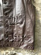 Vintage 40s 50s Modified Leather Utility Shooting Vest.