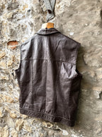Vintage 40s 50s Modified Leather Utility Shooting Vest.