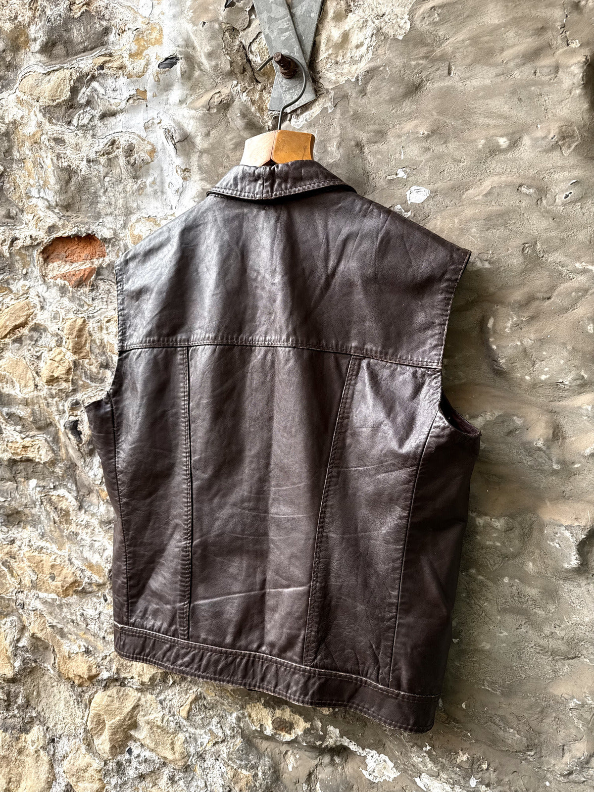 Vintage 40s 50s Modified Leather Utility Shooting Vest.