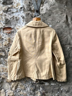 Gloverall Made in England Millerain Canvas Scalloped Collar Cropped Duffle Jacket.
