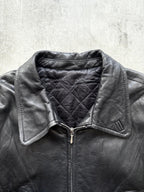 Vintage 1980's Woodhouse English Riri Zipper Cropped Leather Motorcycle Blouson.