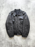 Vintage 1980's Woodhouse English Riri Zipper Cropped Leather Motorcycle Blouson.