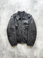 Vintage 1980's Woodhouse English Riri Zipper Cropped Leather Motorcycle Blouson.