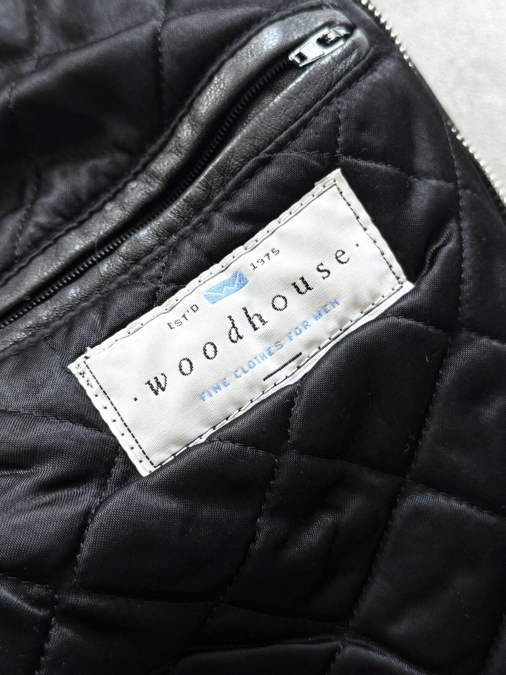 Vintage 1980's Woodhouse English Riri Zipper Cropped Leather Motorcycle Blouson.