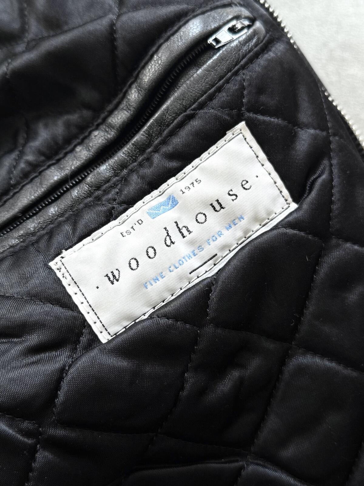 Vintage 1980's Woodhouse English Riri Zipper Cropped Leather Motorcycle Blouson.